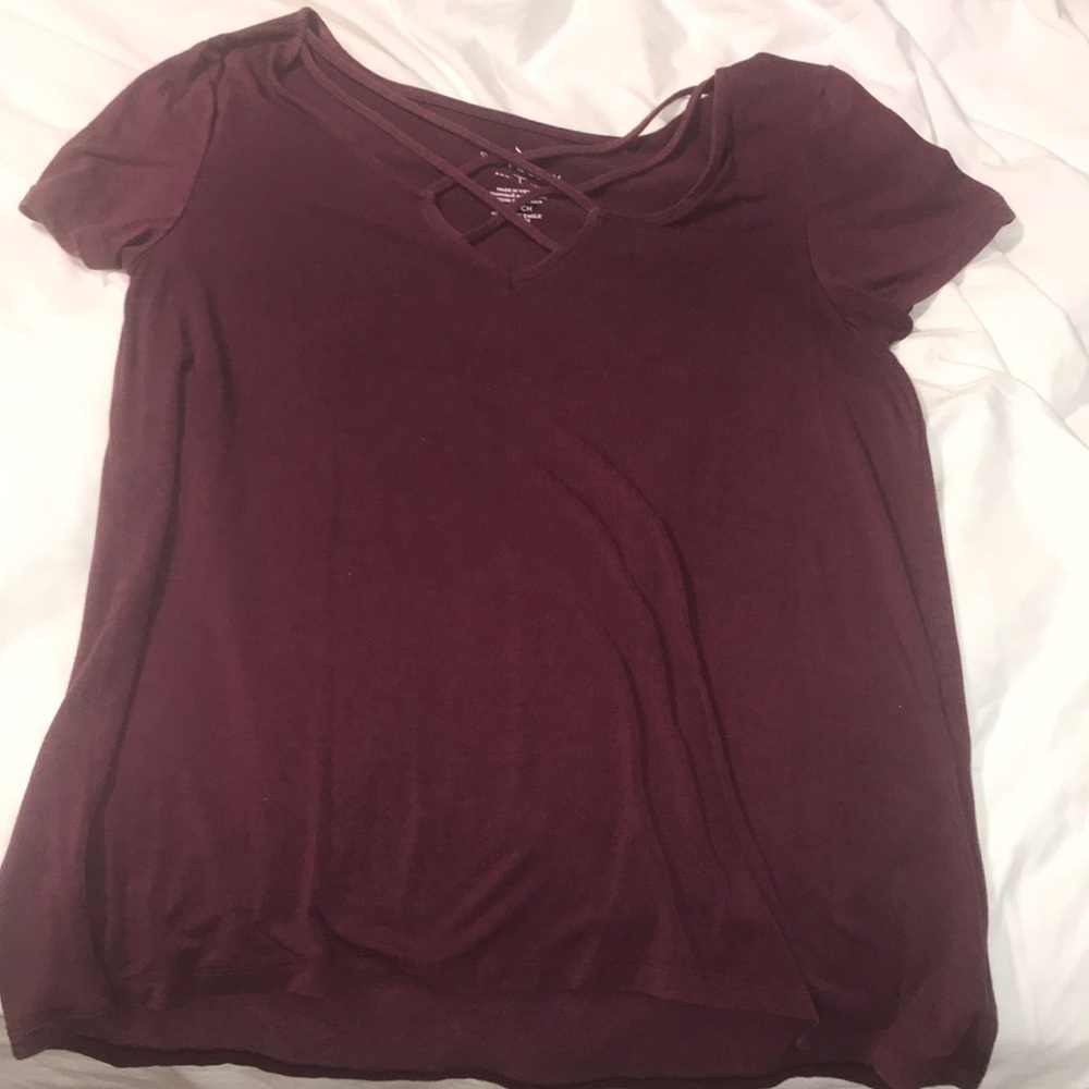 American Eagle Soft and Sexy Maroon Top